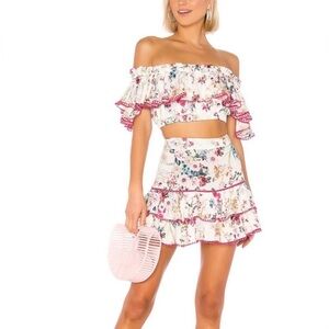 Charo Ruiz Ibiza Set Cara fera ruffled floral top skirt set